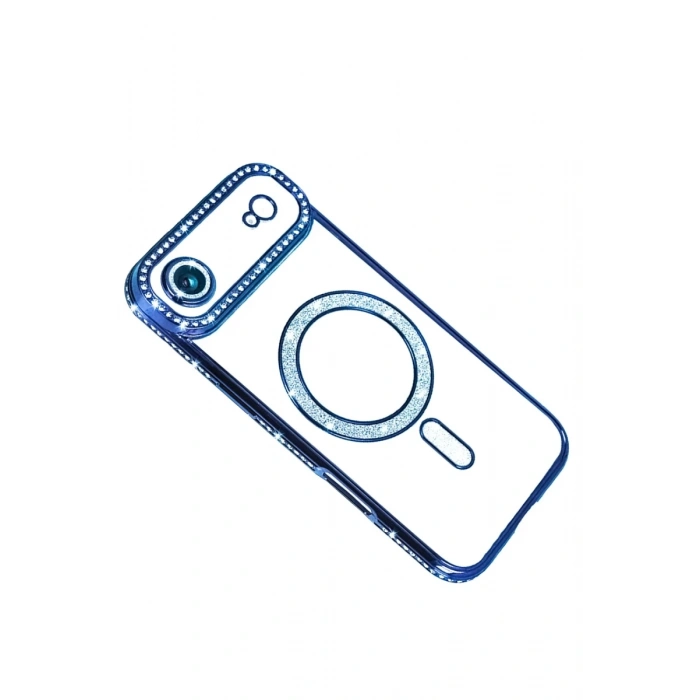 Apple iPhone 17 Air Joke Simli Magneticsafe Kılıf - Mavi