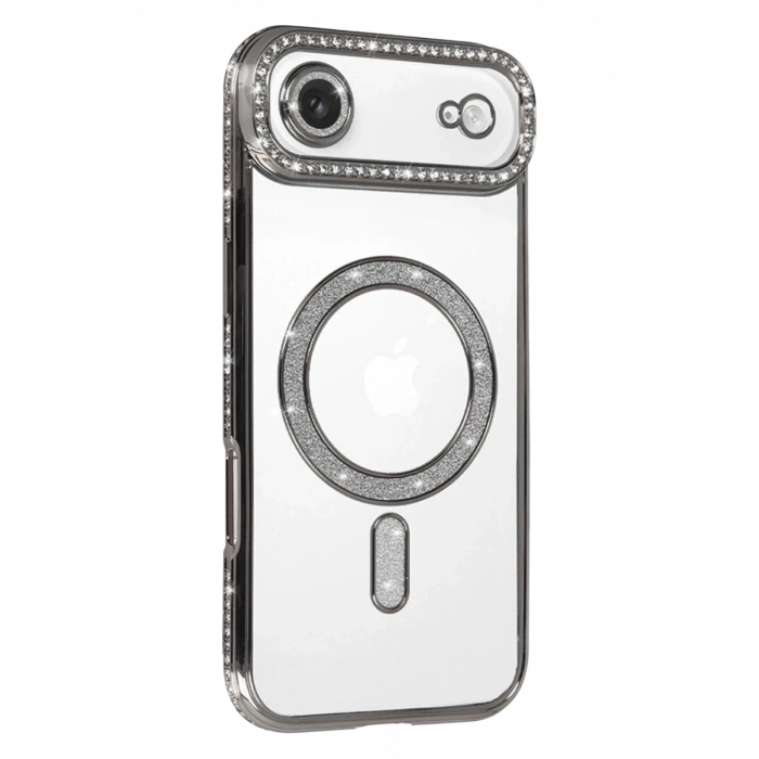 Apple iPhone 17 Air Uyumlu Joke Simli Magneticsafe Kılıf - Gümüş