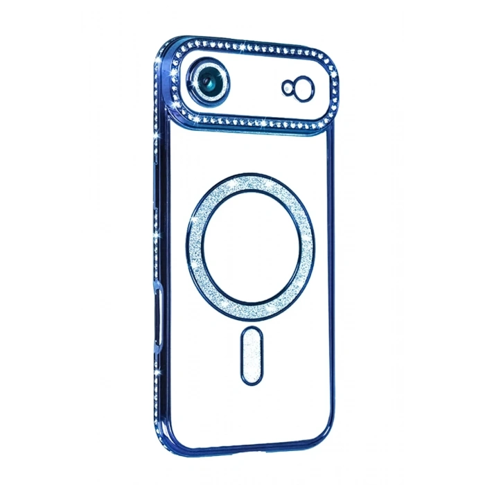 Apple iPhone 17 Air Uyumlu Joke Simli Magneticsafe Kılıf - Mavi