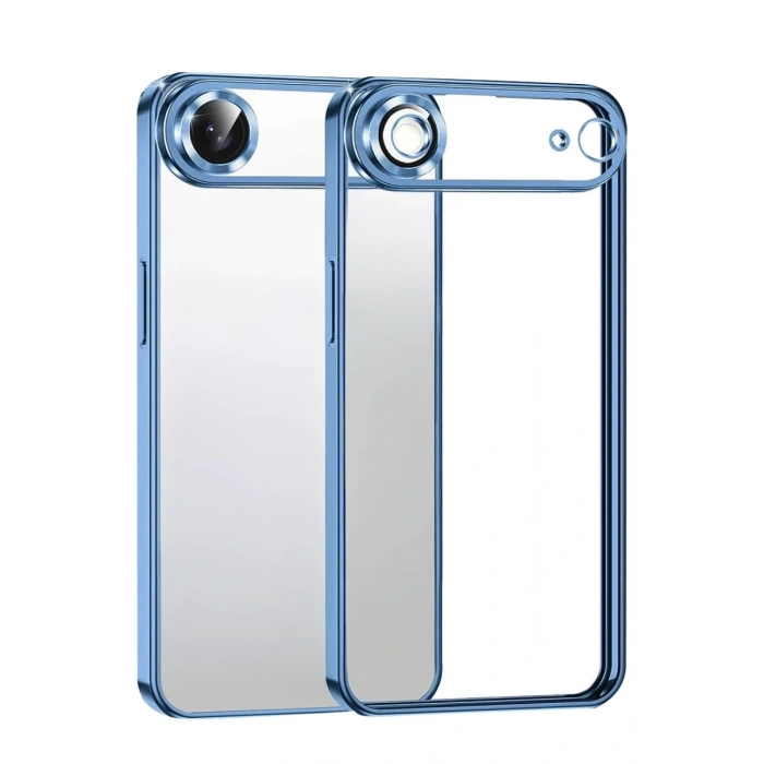 Apple iPhone 17 Air Uyumlu Lensli Silikon - Açık Mavi