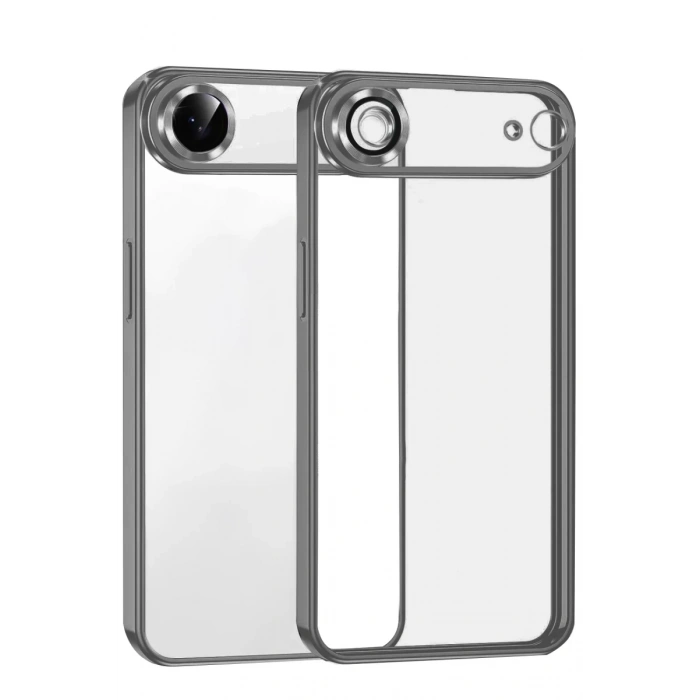 Apple iPhone 17 Air Uyumlu Lensli Silikon - Titan Gri