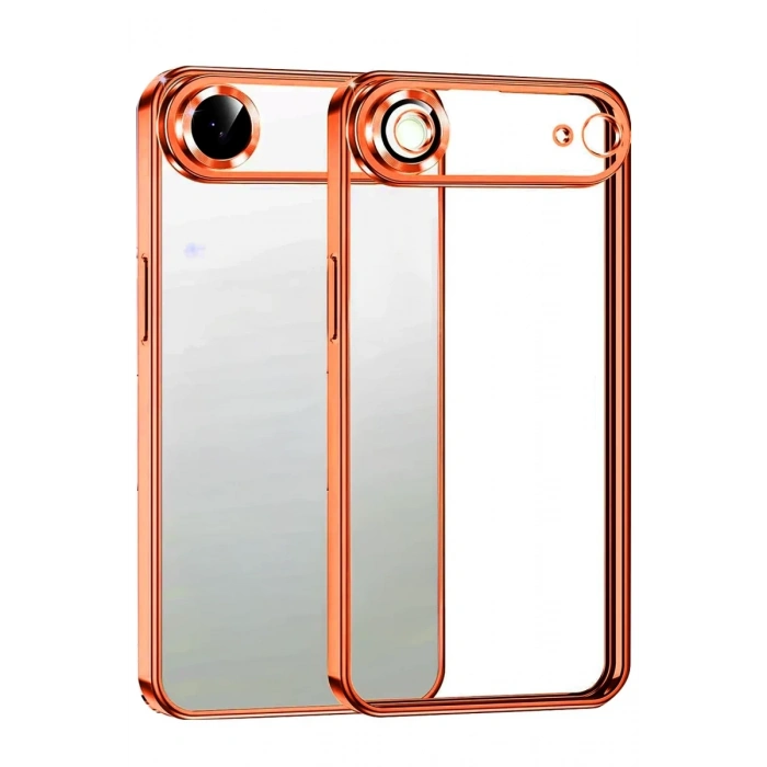 Apple iPhone 17 Air Uyumlu Lensli Silikon - Turuncu