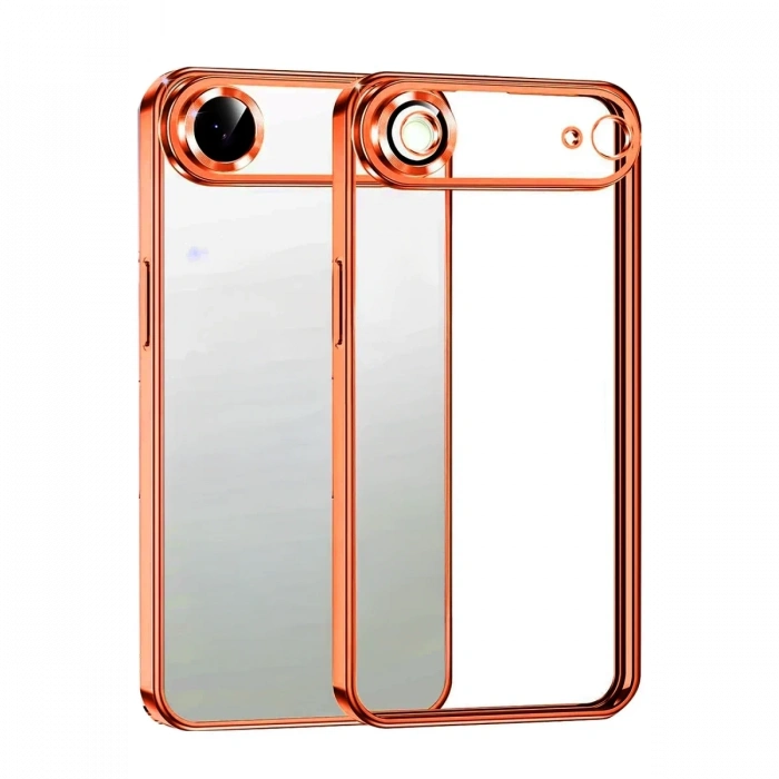 Apple iPhone 17 Air Uyumlu Lensli Silikon - Turuncu