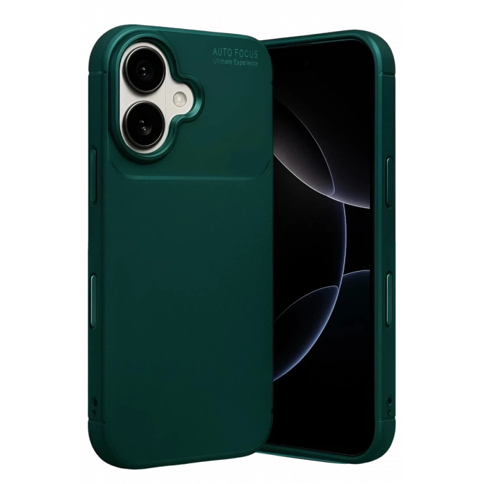 Apple iPhone 17 Auto Focus Karbon Kapak - Koyu Yeşil