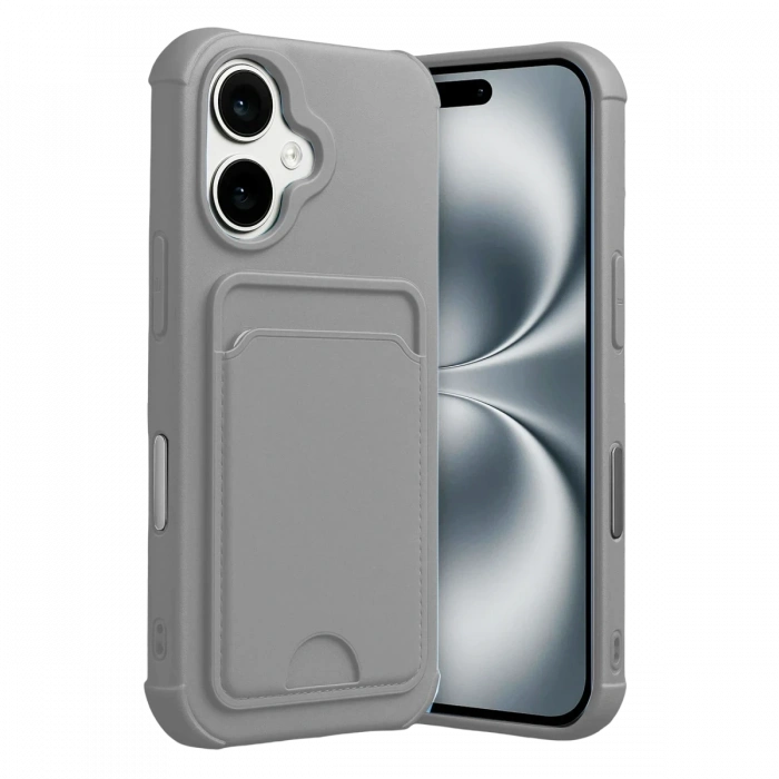 Apple iPhone 17 Kelvin Kartvizitli Silikon - Gri