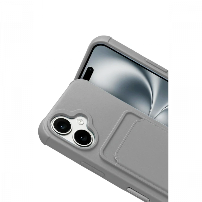 Apple iPhone 17 Kelvin Kartvizitli Silikon - Gri