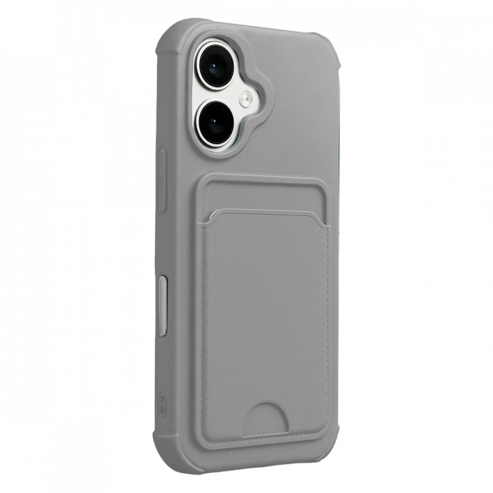 Apple iPhone 17 Kelvin Kartvizitli Silikon - Gri