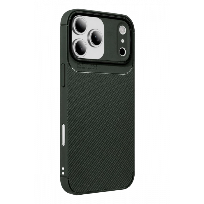 Apple iPhone 17 Pro Auto Focus Karbon Kapak - Koyu Yeşil