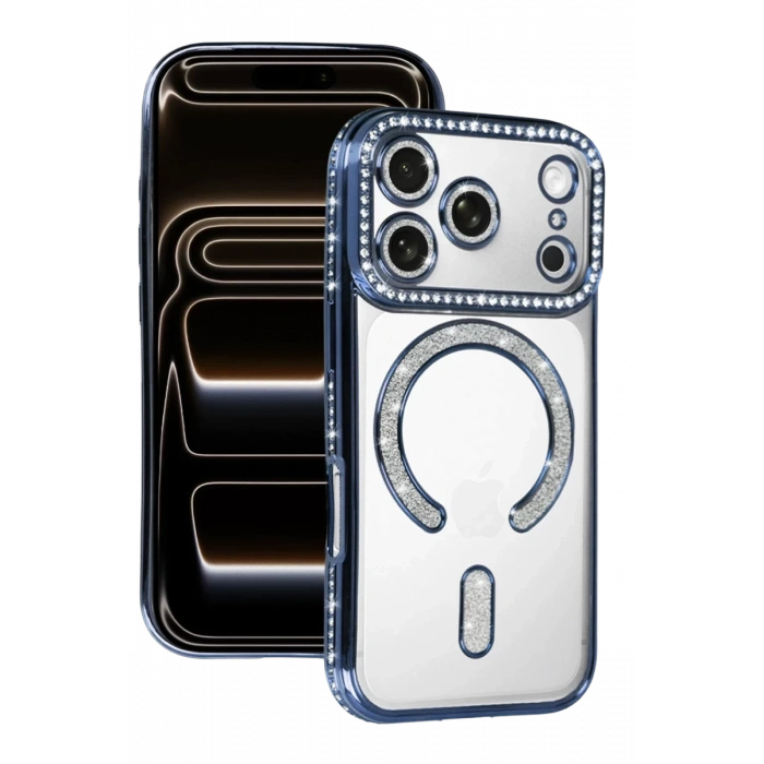 Apple iPhone 17 Pro Joke Simli Magneticsafe Kılıf - Mavi