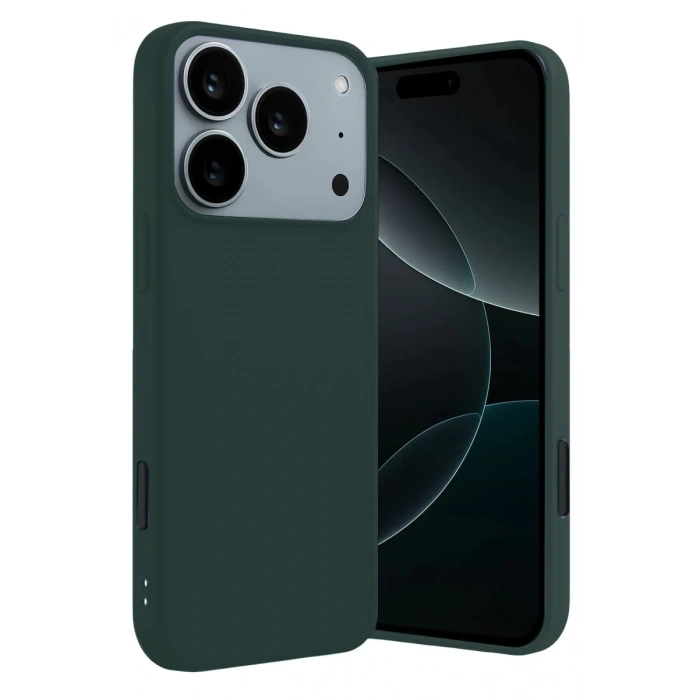 Apple iPhone 17 Pro Max First Silikon - Koyu Yeşil