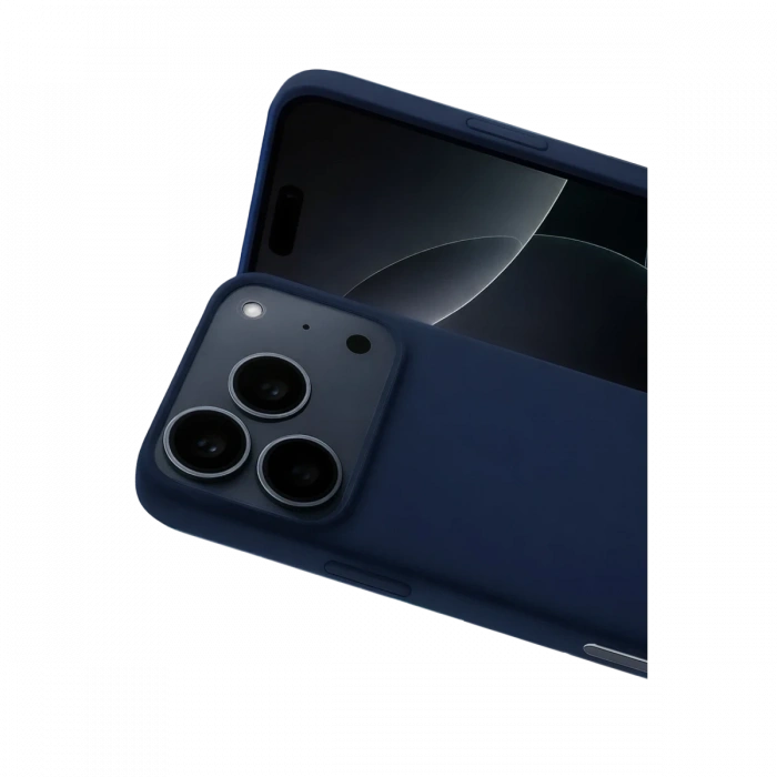 Apple iPhone 17 Pro Max Nano içi Kadife Silikon - Lacivert