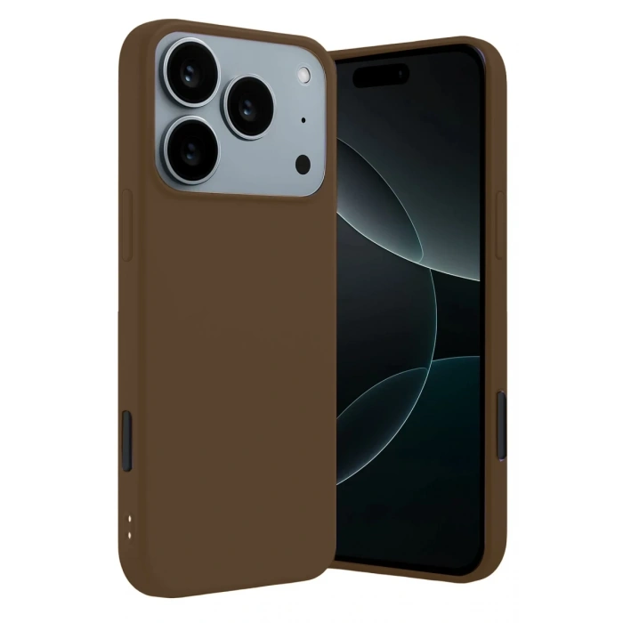 Apple iPhone 17 Pro Max Uyumlu First Silikon - Kahverengi