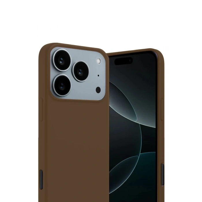 Apple iPhone 17 Pro Max Uyumlu First Silikon - Kahverengi