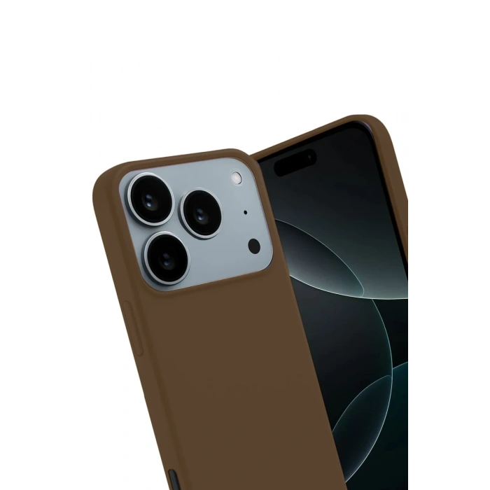 Apple iPhone 17 Pro Max Uyumlu First Silikon - Kahverengi