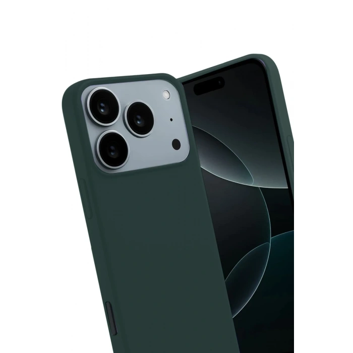 Apple iPhone 17 Pro Max Uyumlu First Silikon - Koyu Yeşil