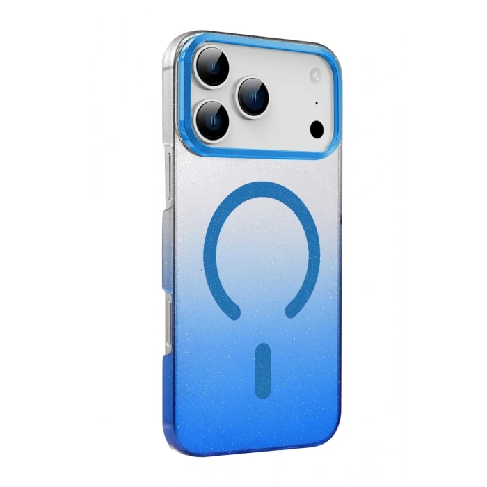 Apple iPhone 17 Pro Max Uyumlu Glossy Magsafe Kapak - Mavi