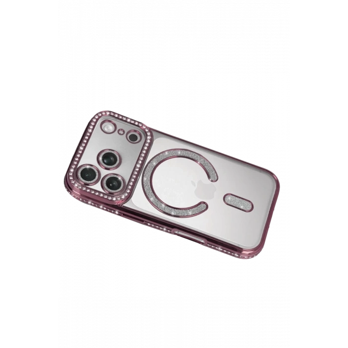 Apple iPhone 17 Pro Max Uyumlu Joke Simli Magneticsafe Kılıf - Pembe