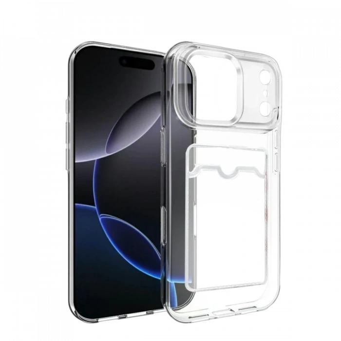 Apple iPhone 17 Pro Max Uyumlu Kart Şeffaf Silikon - Şeffaf