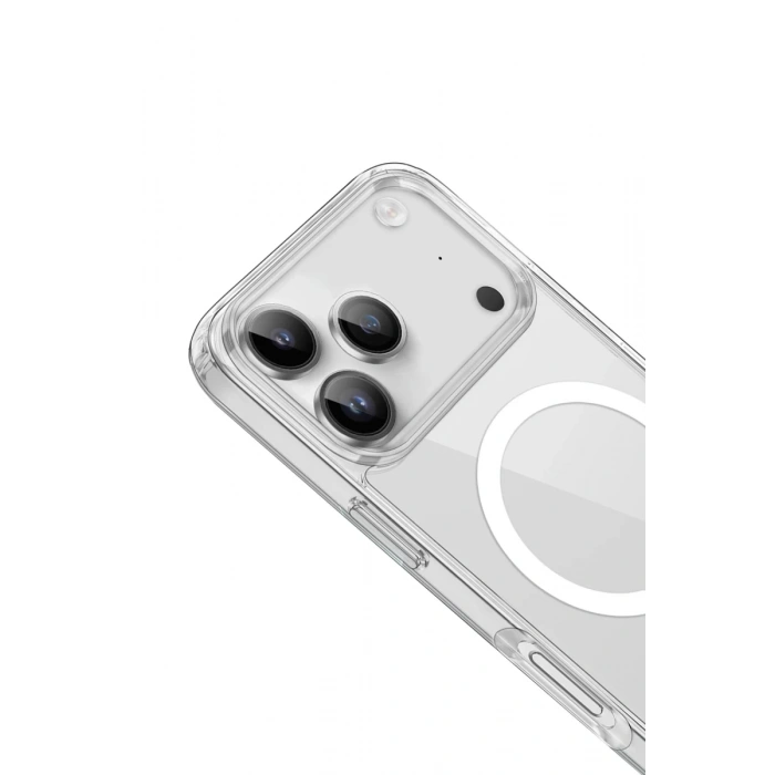Apple iPhone 17 Pro Max Uyumlu Kılıf Pc Real Magsafe Kapak - Şeffaf