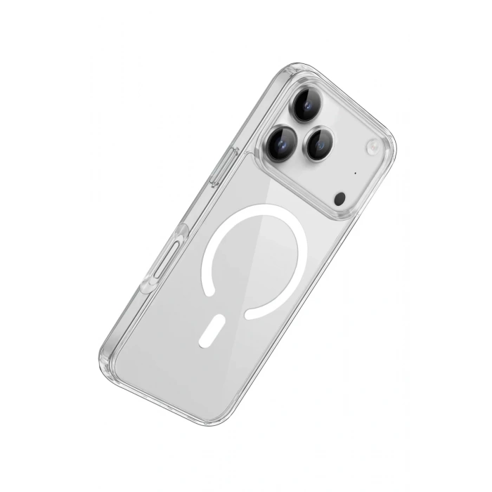 Apple iPhone 17 Pro Max Uyumlu Kılıf Pc Real Magsafe Kapak - Şeffaf