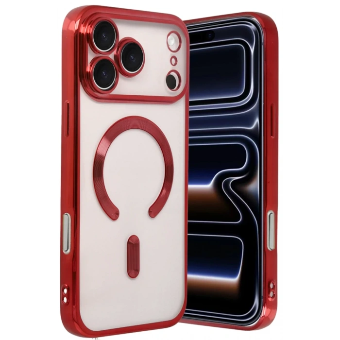 Apple iPhone 17 Pro Max Uyumlu Kross Magneticsafe Kapak - Kırmızı