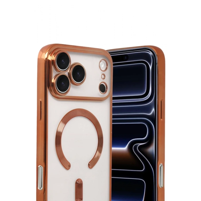 Apple iPhone 17 Pro Max Uyumlu Kross Magneticsafe Kapak - Turuncu