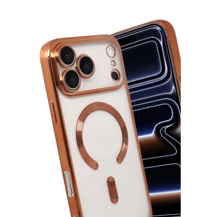Apple iPhone 17 Pro Max Uyumlu Kross Magneticsafe Kapak - Turuncu