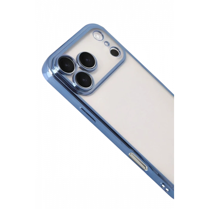 Apple iPhone 17 Pro Max Uyumlu Lensli Silikon - Açık Mavi