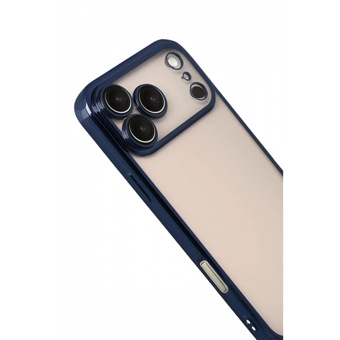 Apple iPhone 17 Pro Max Uyumlu Lensli Silikon - Lacivert
