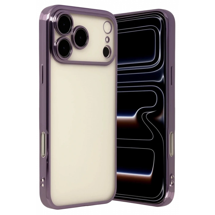 Apple iPhone 17 Pro Max Uyumlu Lensli Silikon - Mor