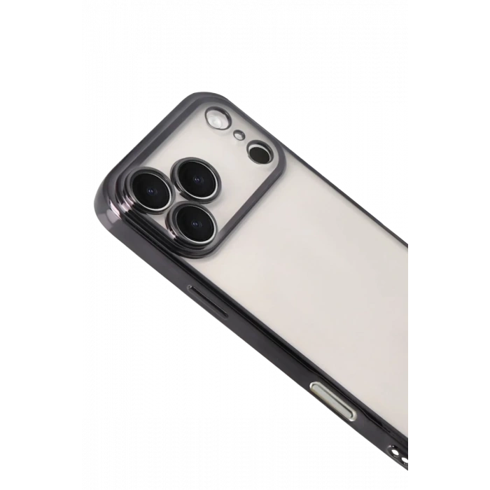 Apple iPhone 17 Pro Max Uyumlu Lensli Silikon - Siyah