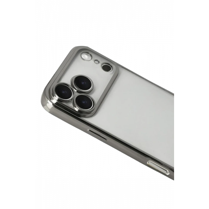 Apple iPhone 17 Pro Max Uyumlu Lensli Silikon - Titan Gri
