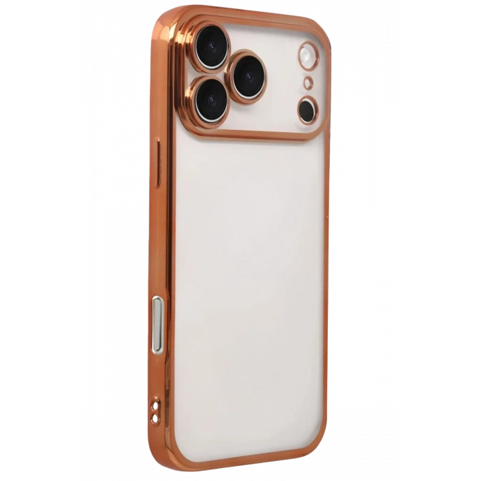 Apple iPhone 17 Pro Max Uyumlu Lensli Silikon - Turuncu