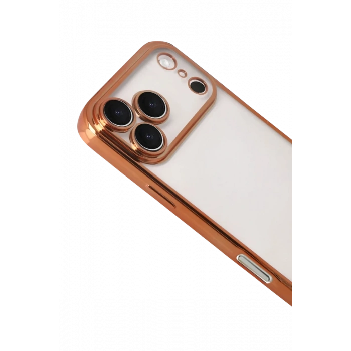 Apple iPhone 17 Pro Max Uyumlu Lensli Silikon - Turuncu