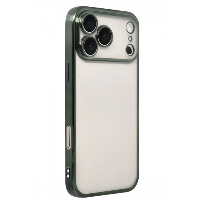 Apple iPhone 17 Pro Max Uyumlu Lensli Silikon - Yeşil