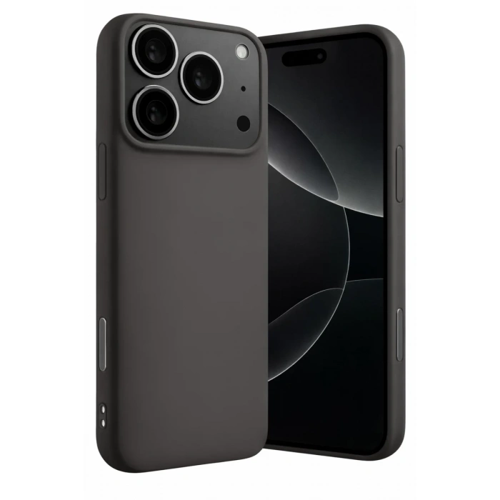 Apple iPhone 17 Pro Max Uyumlu Nano içi Kadife Silikon - Gri