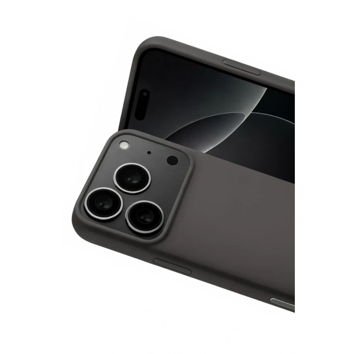 Apple iPhone 17 Pro Max Uyumlu Nano içi Kadife Silikon - Gri