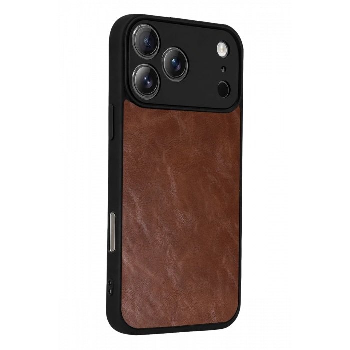 Apple iPhone 17 Pro Uyumlu Aras Deri Kapak - Taba