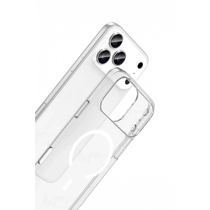 Apple iPhone 17 Pro Uyumlu Combo Sert Şeffaf Magsafe Kapak - Şeffaf