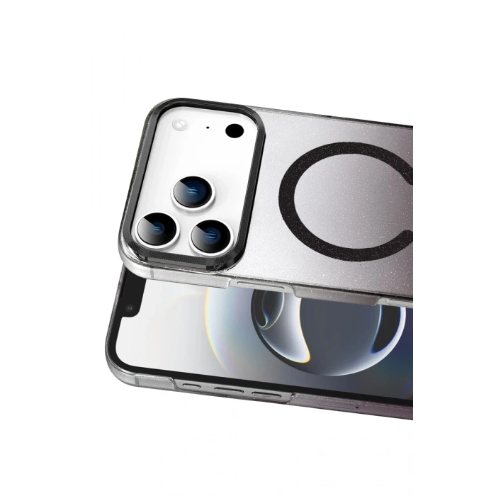 Apple iPhone 17 Pro Uyumlu Glossy Magsafe Kapak - Siyah
