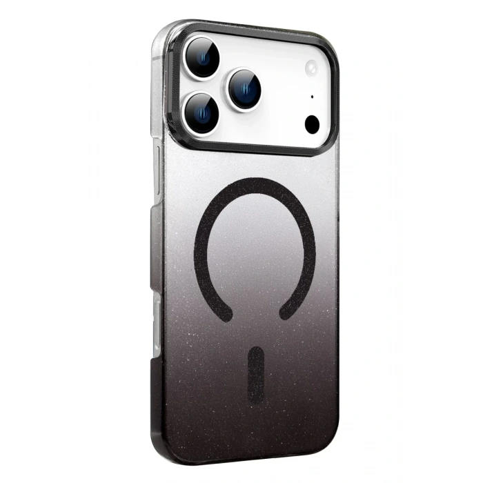 Apple iPhone 17 Pro Uyumlu Glossy Magsafe Kapak - Siyah