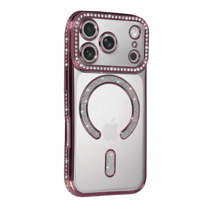 Apple iPhone 17 Pro Uyumlu Joke Simli Magneticsafe Kılıf - Pembe