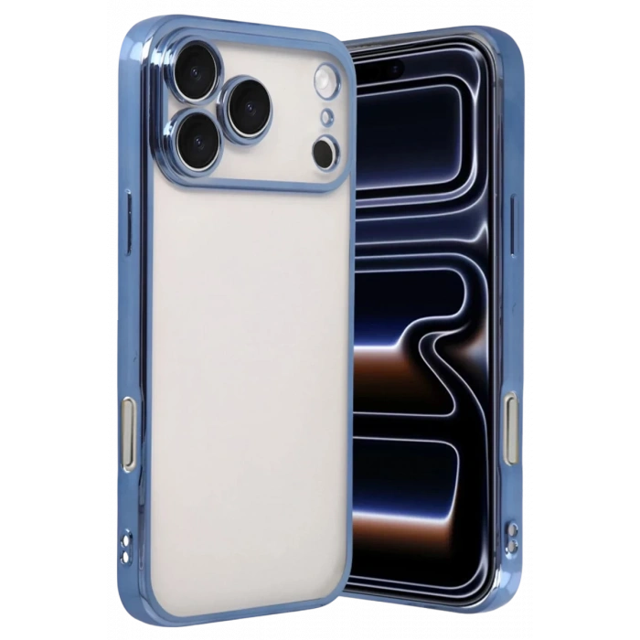 Apple iPhone 17 Pro Uyumlu Lensli Silikon - Açık Mavi