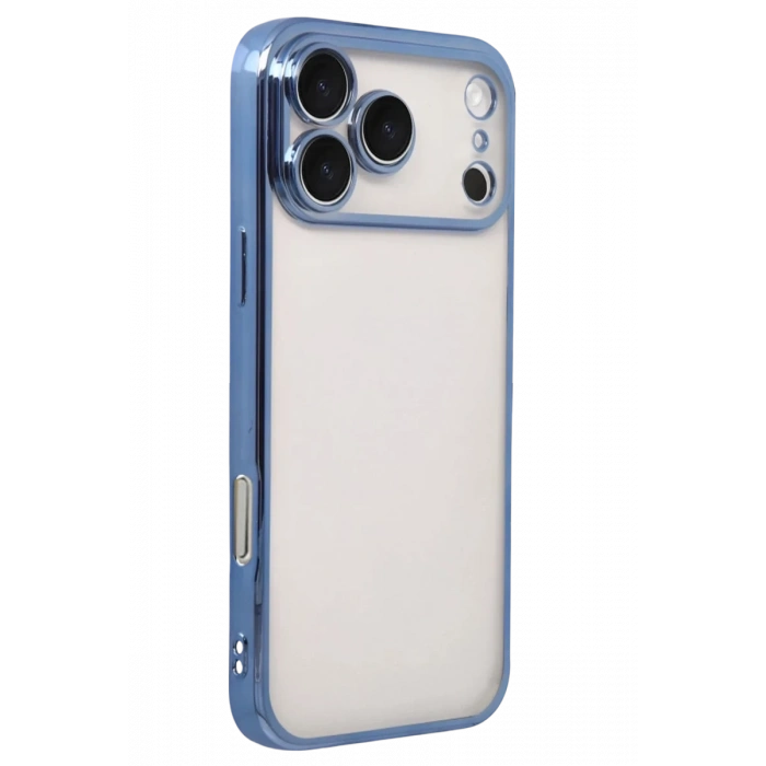 Apple iPhone 17 Pro Uyumlu Lensli Silikon - Açık Mavi