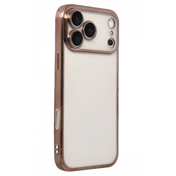 Apple iPhone 17 Pro Uyumlu Lensli Silikon - Çöl Titanyum