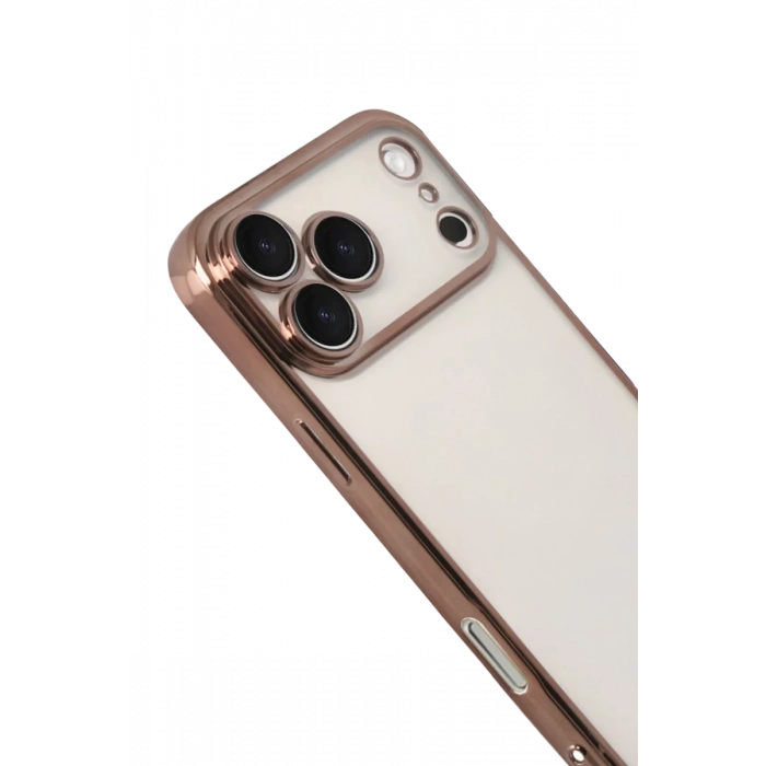 Apple iPhone 17 Pro Uyumlu Lensli Silikon - Çöl Titanyum