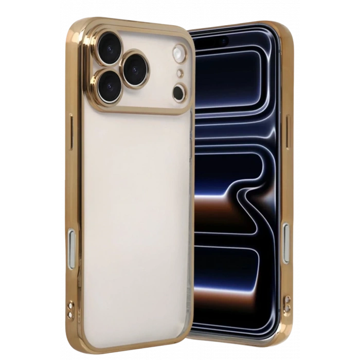 Apple iPhone 17 Pro Uyumlu Lensli Silikon - Gold