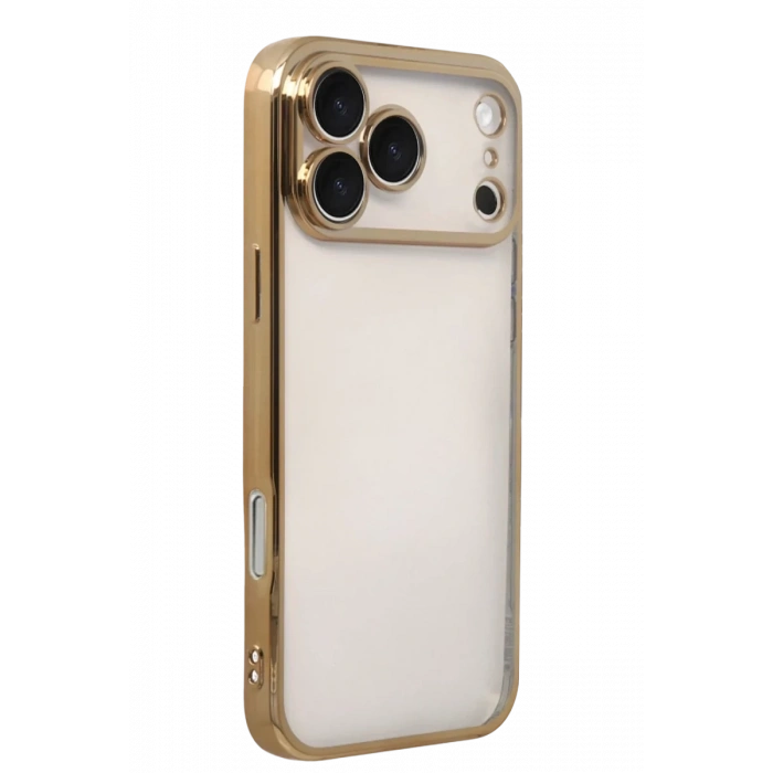 Apple iPhone 17 Pro Uyumlu Lensli Silikon - Gold