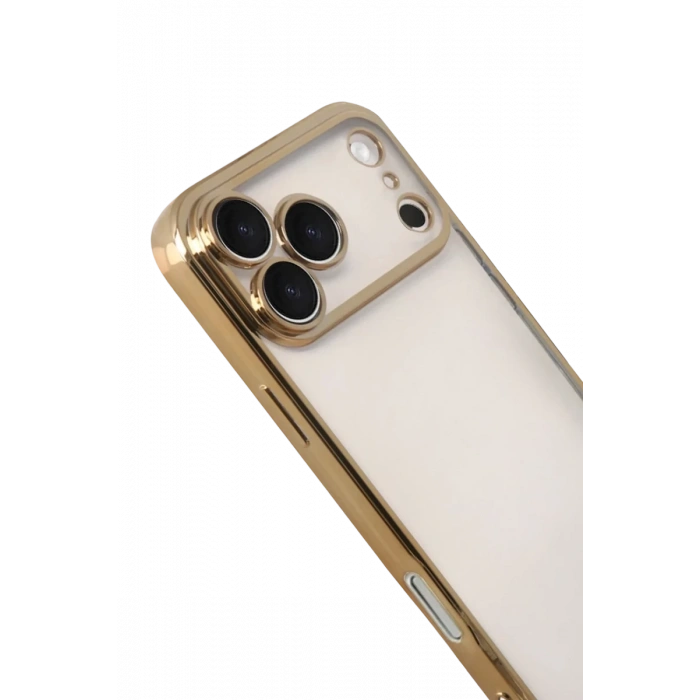 Apple iPhone 17 Pro Uyumlu Lensli Silikon - Gold