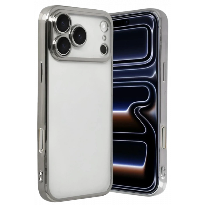 Apple iPhone 17 Pro Uyumlu Lensli Silikon - Gümüş